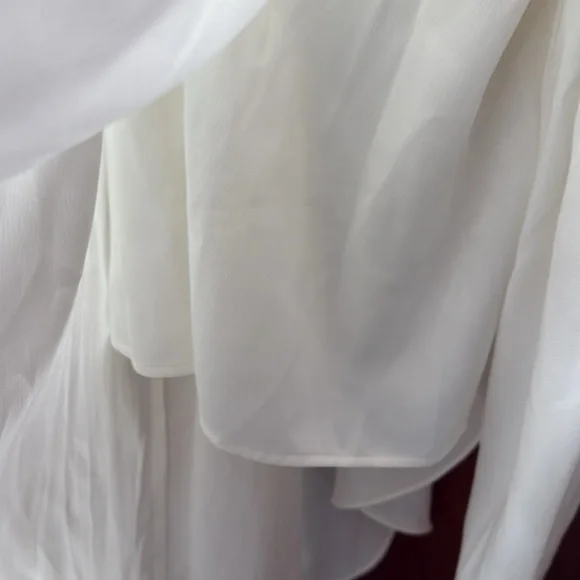 Wayf Delaney Asymmetrical Ivory Rouched Top, Spaghetti Strap Dress NWT Sz S Saks - Picture 7 of 13